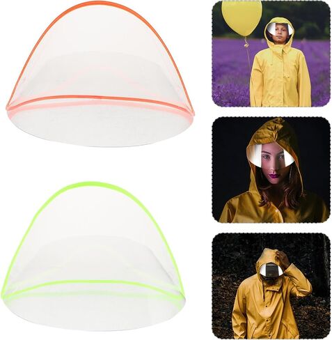 VALICLUD Rain Bonnet 2pcs Rain Poncho Hat Brim Transparent Hat Shield Clear Plastic Rain Hats Netting Raincoat Accessory Shield for Rain Hat in Saudi Arabia