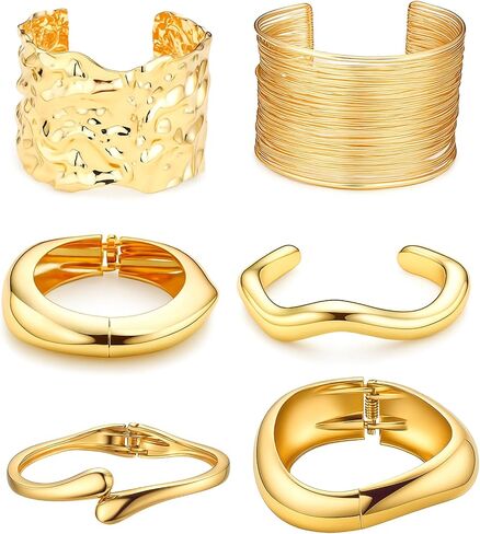 Tondiamo 6 PCS Bangle Cuff Cuff for Women Bracelets Acrylic Resin chunky bangle bunk punk wristband in Saudi Arabia