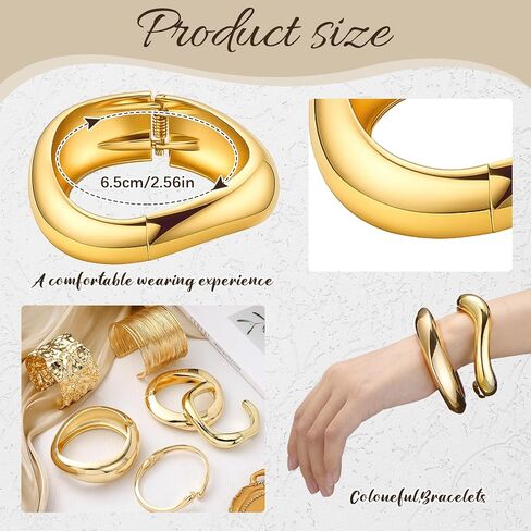 Tondiamo 6 PCS Bangle Cuff Cuff for Women Bracelets Acrylic Resin chunky bangle bunk punk wristband in Saudi Arabia