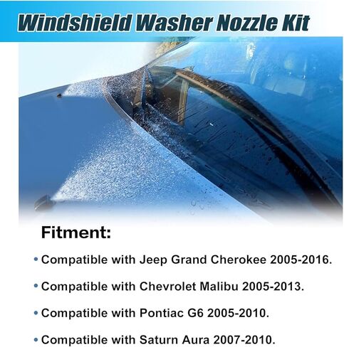 XQSMWF Windshield Washer Nozzle Wiper Spray Jet Compatible With Jeep Grand Cherokee 2005-2016,Chevy Malibu 2005-2013,Pontiac G6 2005-2010,Saturn Aura 2007-2010# 55372143AB 68260443AA in Kuwait