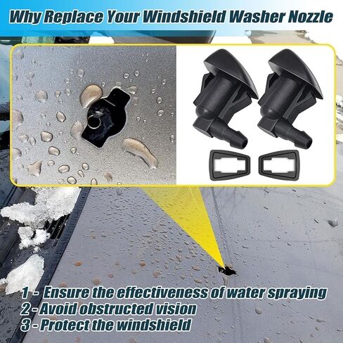 XQSMWF Windshield Washer Nozzle Wiper Spray Jet Compatible With Jeep Grand Cherokee 2005-2016,Chevy Malibu 2005-2013,Pontiac G6 2005-2010,Saturn Aura 2007-2010# 55372143AB 68260443AA in Kuwait