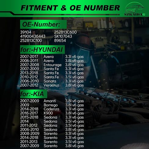 39104 مجموعة موتر الحزام مع بكرة من أجل: -Kia Sedona 2006-2018 ، Sorento 2007-2018 for: -Hyundai Azera 2006-2017 ، Sonata 2006-2010 3.3L 3.8L OE# 41900436443 252813C100 in Kuwait