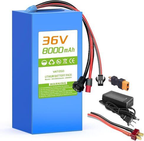 36V Lithium Battery Pack 8Ah/10Ah, Built-in 25A BMS, XT60 SM Connector, w/ 2A Charger, Compatible with Jetson Bolt pro and 36V DC 100W-600W Power Systems DIY Projects (36V 8Ah) in Saudi Arabia