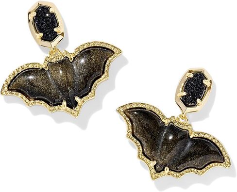 Kendra Scott Womens Bat Drop Earrings Gold Black Mix Size One in Saudi Arabia