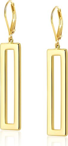 Alexcraft 925 Sterling Silver Dangle أقراط للنساء العصرية الأبعاد الهندسية المتدلية 14 كيلو متر مطلي باردة Leverback بار إسقاط الأزياء لقرط الهدايا المجوهرات in Saudi Arabia