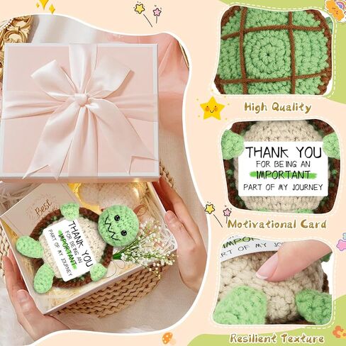 سلحفاة الكروشيه شكرا لكم هدايا للنساء رجال زميل في العمل ، مصغرة مضحكة حيوانات كروشيه إيجابية مصنوعة يدويًا لعيد الميلاد ، عيد الميلاد ، عيد الشكر ، يوم المعلم ، التقاعد ، مكتب السلاحف العاطفية اللطيفة in Kuwait