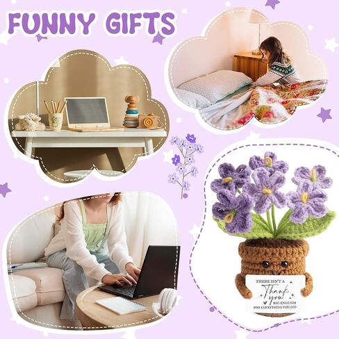 Unique Crochet for Women,Perfect for Christmas Ornaments Xmas Party Supplies Thanksgiving Party Décor,Positive Gift for Teacher, Mom,Best Friend, Coworker Emotional in Saudi Arabia