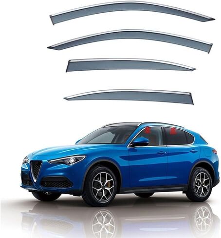 Car Wind deflectors Car Wind Deflectors for Alfa Stelvio MK1 2017, Deflector Shield Side Window Sun Rain Guards Visor Stick-on Fitment in Saudi Arabia