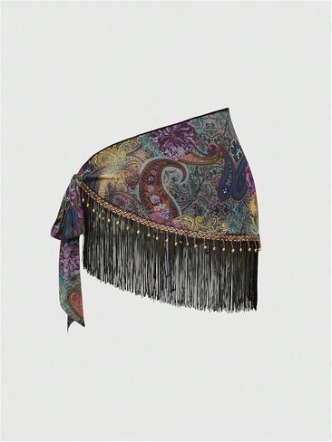 بوهو النسائية عتيقة الأزهار المصغرة التنورة الهبي هبي عقدة الجانب الغربي راعية البقر التنانير غير متناظرة in Kuwait