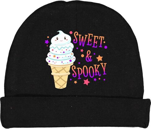inktastic Sweet and Spooky- Cute Ghost Ice Cream Baby Beanie Hat in Saudi Arabia