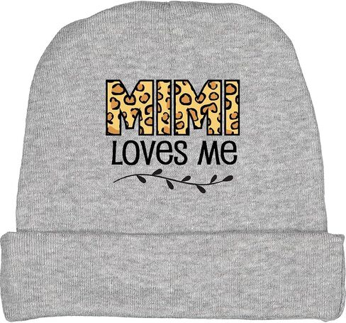 inktastic Mimi Loves Me Grandchild Leopard Baby Beanie Hat in Saudi Arabia