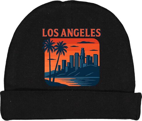 inktastic Los Angeles Palm Trees Sunset Baby Beanie Hat in Saudi Arabia