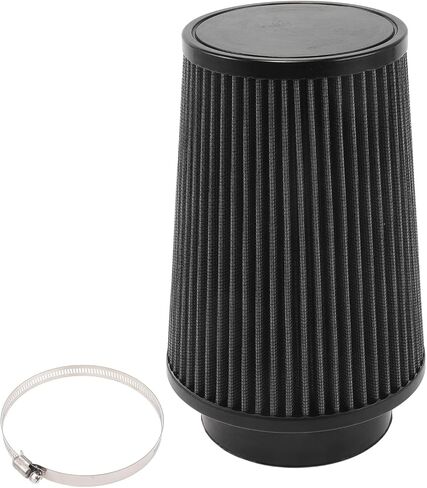 Engine Air Filter 100mm High Flow Mushroom Head Clamp-On Cold Air Intake Filter Closed-Top Cool Air Filter Cleaner with 1 Clamp Black for Car in Saudi Arabia