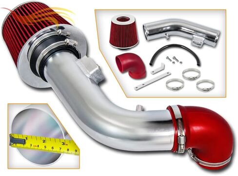 RTUNES RACING Short RAM AIR CHIT + FILTER COMBO RED متوافق مع 05-10 CHEVY COBALT/CHEVY COBALT SS 2.4L L4 in Kuwait