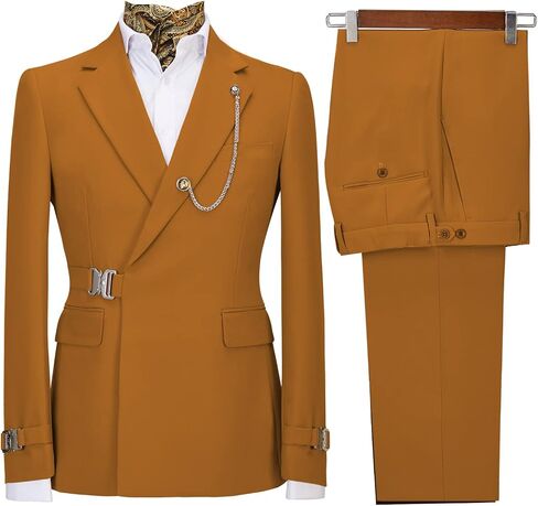 بدلة مكونة للرجال مع Clasp Clasp Slim Fit Suit الأنيقة التجارية وبدلة سهرة غير رسمية in Kuwait