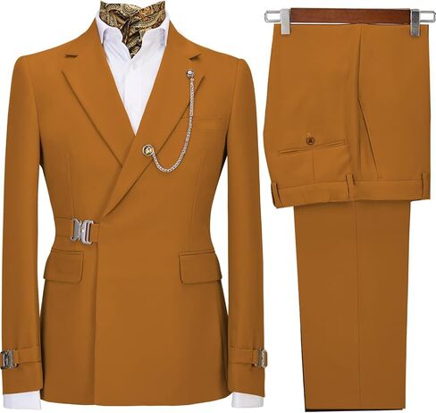 بدلة مكونة للرجال مع Clasp Clasp Slim Fit Suit الأنيقة التجارية وبدلة سهرة غير رسمية in Kuwait