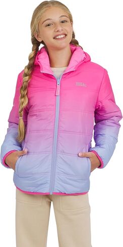Eddie Bauer Girls' Deer Harbor Reversible Faux Fur Lined Insulated Puffer Jacket (XS-XL) in Saudi Arabia