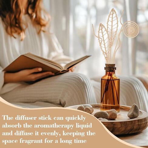 عصي الناشر القصب - 20pcs Rattan Reed Diffuser Diffuser العصي الطبيعية راتان خشبية العصي الناشئة الناشئة ، وحافظ على رائحة العطور للمنزل ، وغرفة المعيشة ، والحمام ، والمكتب ، والديكور in Saudi Arabia