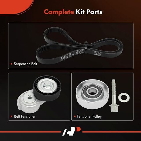 A -Premium Engine Serpentine Belt Drive Kit متوافق مع سيارات شيفروليه - كورفيت 1997-2004 - 5.7L in Kuwait