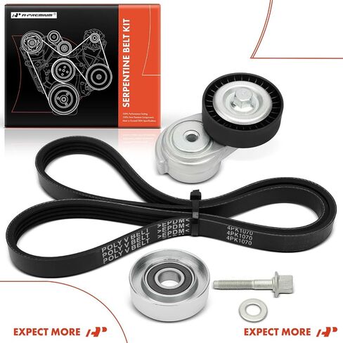 A -Premium Engine Serpentine Belt Drive Kit متوافق مع سيارات شيفروليه - كورفيت 1997-2004 - 5.7L in Kuwait