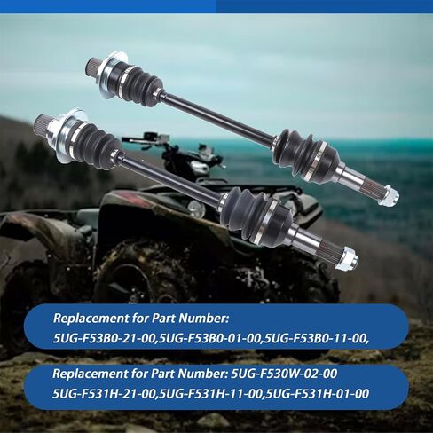 2PCS Rear Left and Right CV Axles Drive Shaft Replacement for 5UG-F531H-21-00 5UG-F53B0-21-00 Replacement for Yamaha Rhino 450 660 700 2004-2009 in Saudi Arabia