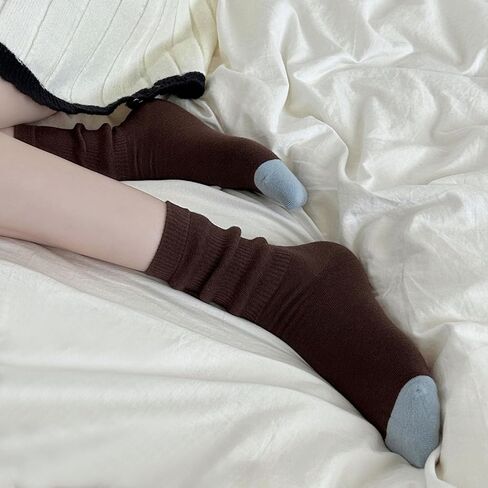 Zrylibya نساء لطيف الجوارب الجوارب الرجعية Scrunch Crew Socks 4 أزواج in Kuwait