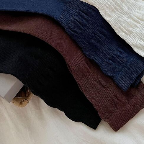 Zrylibya نساء لطيف الجوارب الجوارب الرجعية Scrunch Crew Socks 4 أزواج in Kuwait