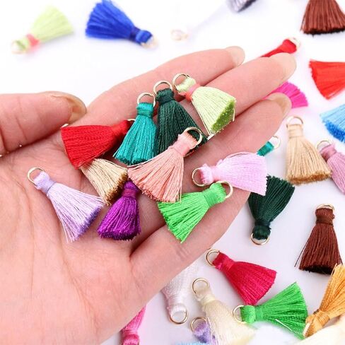 50 شرابات قطنية مصنوعة يدويًا للحرف اليدوية DIY ، وصنع المجوهرات والديكور المنزلي (2 سم) in Saudi Arabia