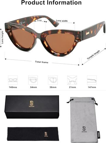 SOJOS Retro Polarized Cat Eye Sunglasses Womens Vintage Shades Trendy Stylish Sunnies SJ2331A in Saudi Arabia