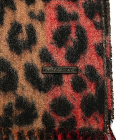 Women's Leopard Stripe Woven Scarf, 100% Wool Accessory, Lightweight Fabric in Saudi Arabia