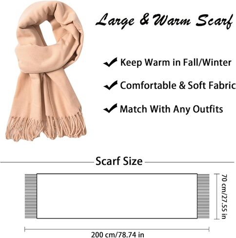 وشاح Cyian للنساء وشاح الشتاء لينة دافئة الباشمينا شالات in Kuwait