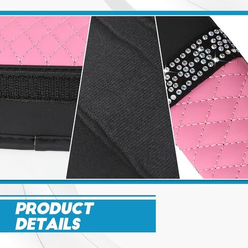 wuyaoyao 2PCS Bling Car Seat Belt Cover Pad, Breathable Leather Seatbelt Covers for Cars, Soft Comfortable Seatbelt Shoulder Strap Covers, Rhinestone Auto Seat Belt Protector Cushion (Red) in Saudi Arabia