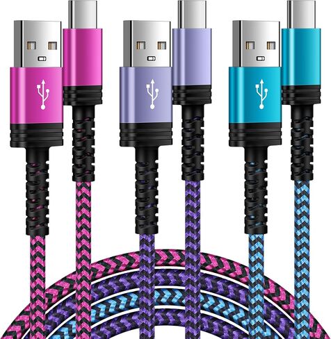 Type C Charger Cable Fast Charging, [10FT,3Pack] Long Android Phone Charger USB A to USB C Cord for Samsung Galaxy S24 A54 A14 A35 A23 S23 Ultra S22 S21 FE S20 Z Fold6 Flip6,Google Pixel 9 Pro 8 7a 6a in Saudi Arabia