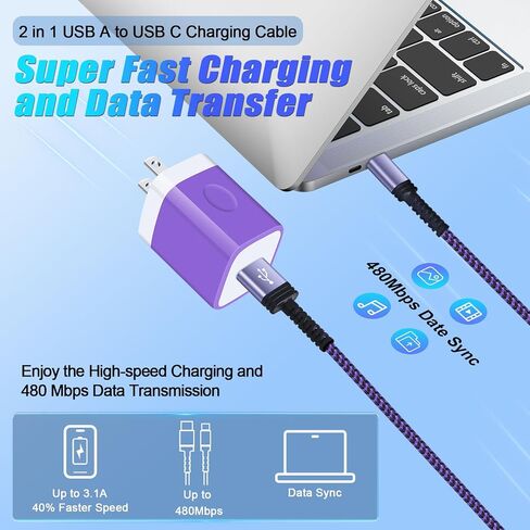 Type C Charger Cable Fast Charging, [10FT,3Pack] Long Android Phone Charger USB A to USB C Cord for Samsung Galaxy S24 A54 A14 A35 A23 S23 Ultra S22 S21 FE S20 Z Fold6 Flip6,Google Pixel 9 Pro 8 7a 6a in Saudi Arabia