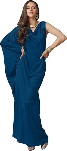 KOH KOH Womens Long Cowl Neck Flowy Grecian Goddess Single Sleeve Maxi Dress in Saudi Arabia