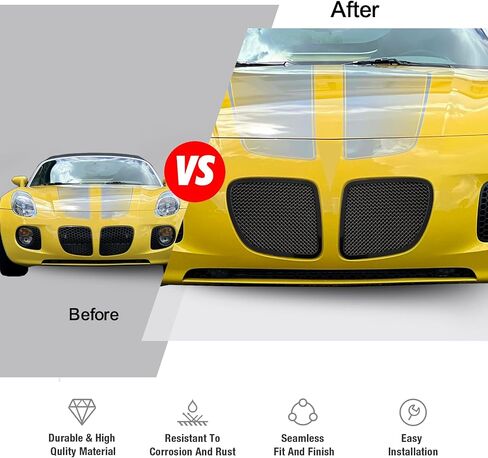 APS Premium Stainless Steel Mesh Grille Grille Insert متوافق مع Pontiac Solstice 2006 2007 2008 2009 Main N19-H54557p in Saudi Arabia
