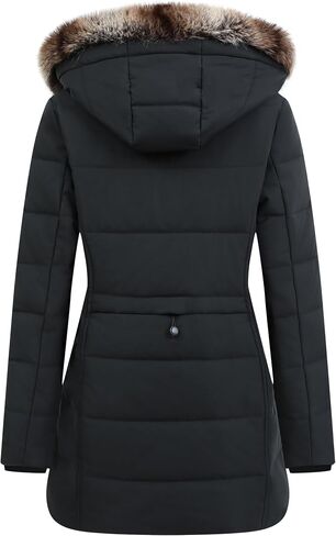 Women's Winter Coat Waterproof Long Insulated Parka with Detachable Hood in Saudi Arabia