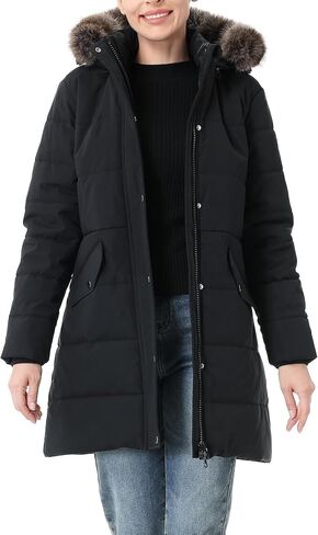 Women's Winter Coat Waterproof Long Insulated Parka with Detachable Hood in Saudi Arabia