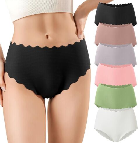Seamless Underwear for Women No Show Panties Breathable Briefs Full Coverage Silky High Cut Cheeky Underwear Women Pack in Saudi Arabia