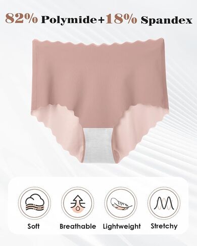 Seamless Underwear for Women No Show Panties Breathable Briefs Full Coverage Silky High Cut Cheeky Underwear Women Pack in Saudi Arabia