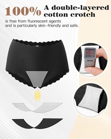 Seamless Underwear for Women No Show Panties Breathable Briefs Full Coverage Silky High Cut Cheeky Underwear Women Pack in Saudi Arabia