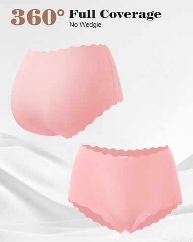 Seamless Underwear for Women No Show Panties Breathable Briefs Full Coverage Silky High Cut Cheeky Underwear Women Pack in Saudi Arabia