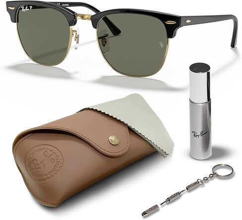 Ray-Ban RB3016 Clubmaster Classic Square على شكل نظارات شمسية للرجال والنساء مع مجموعة نظارات Rayban الرسمية in Saudi Arabia