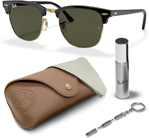 Ray-Ban RB3016 Clubmaster Classic Square على شكل نظارات شمسية للرجال والنساء مع مجموعة نظارات Rayban الرسمية in Saudi Arabia