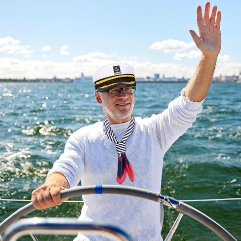 قبعة Galpada Yacht Captain مع وشاح الرقبة ، قبعة بحار قابلة للتعديل قبطان قبطان لملحقات أزياء حفلات Cosplay in Saudi Arabia