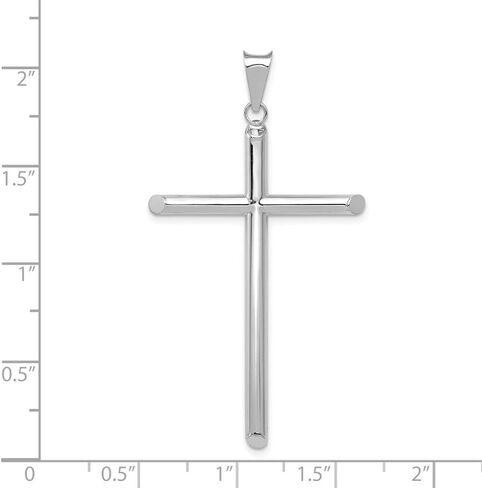 Sonia Jewels 14k White Gold Tube Cross Pendant Charm - 52mm x 28mm in Saudi Arabia