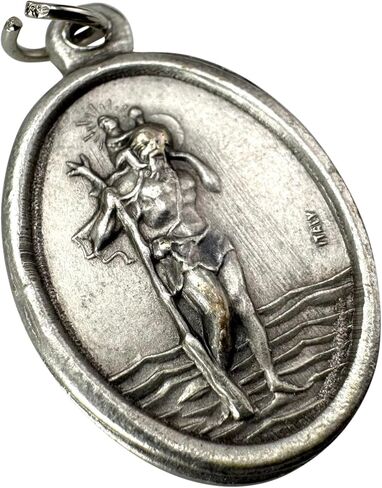 Westmon Works St Christopher Medal مجموعة الميدالية المعدنية المصنوعة الإيطالية مع بطاقة الصلاة المقدسة للأمان سفر سافر in Saudi Arabia