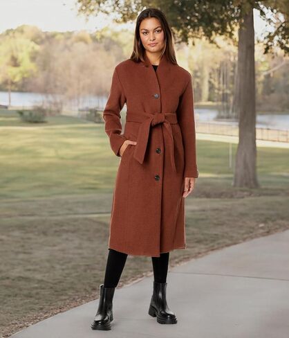 Avec Les Filles Wool Blend Overlap Collar Coat in Saudi Arabia