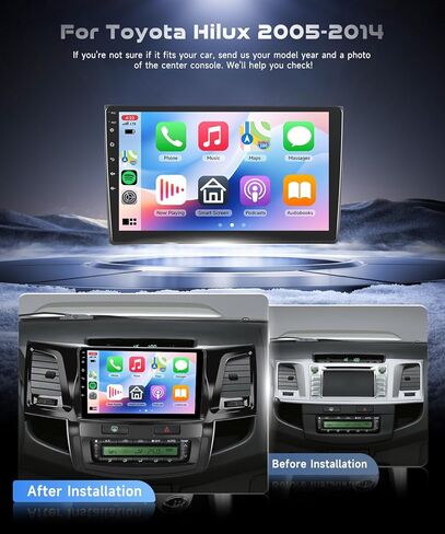 8 CORE 4G+64G for Toyota HILUX 2005-2014 Car Radio, Wireless Carplay Android Auto Android 13 9 Inch IPS Touch Screen Car Stereo, Bluetooth, GPS Navi, WiFi, SWC, DSP Audio+HD Backup Camera in Kuwait
