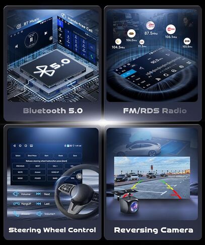 8 CORE 4G+64G for Toyota HILUX 2005-2014 Car Radio, Wireless Carplay Android Auto Android 13 9 Inch IPS Touch Screen Car Stereo, Bluetooth, GPS Navi, WiFi, SWC, DSP Audio+HD Backup Camera in Kuwait